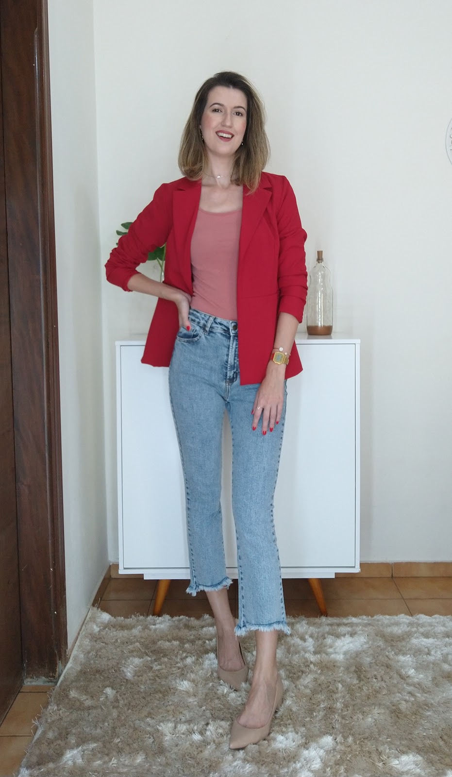 blazer vermelho para trabalhar