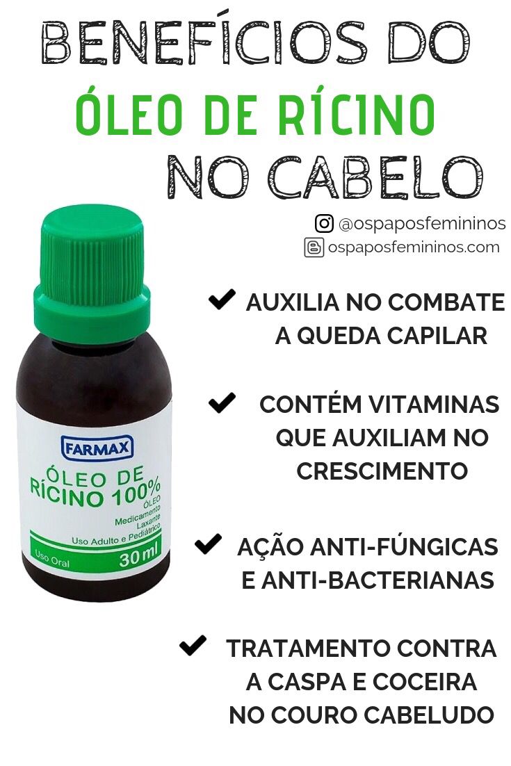 benefícios do óleo de rícino nos fios