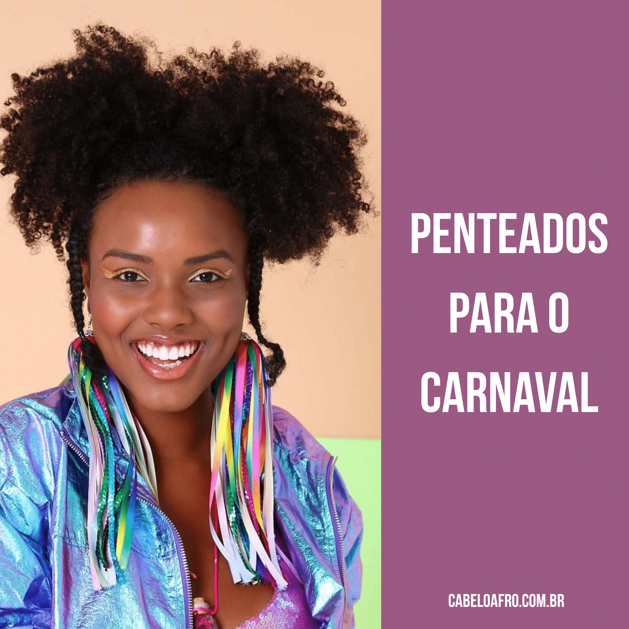 penteado para cabelo cacheado carnaval