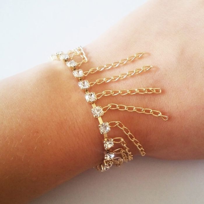 pulseira de franja de couro