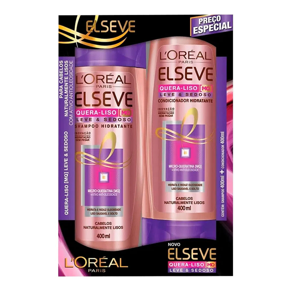 Dupla de shampoo e condicionador para cabelo alisado
