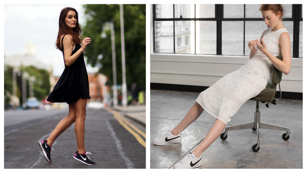vestido e sneaker
